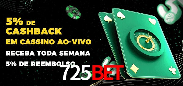 Promoções do cassino ao Vivo 725bet